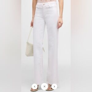 Paige- NWT - Clean front Leenah with Waistband braid in Crisp White sz 31